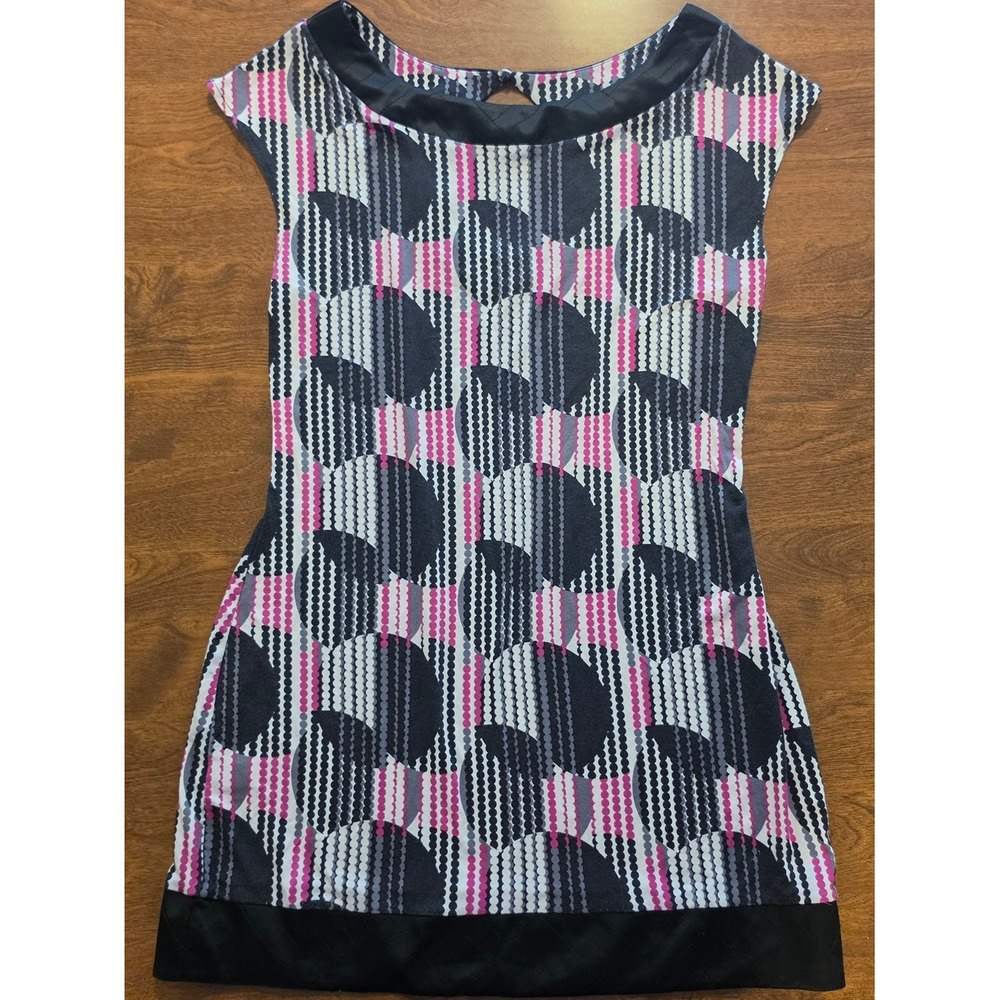 Express Black, White & Pink Printed Sheath Dress